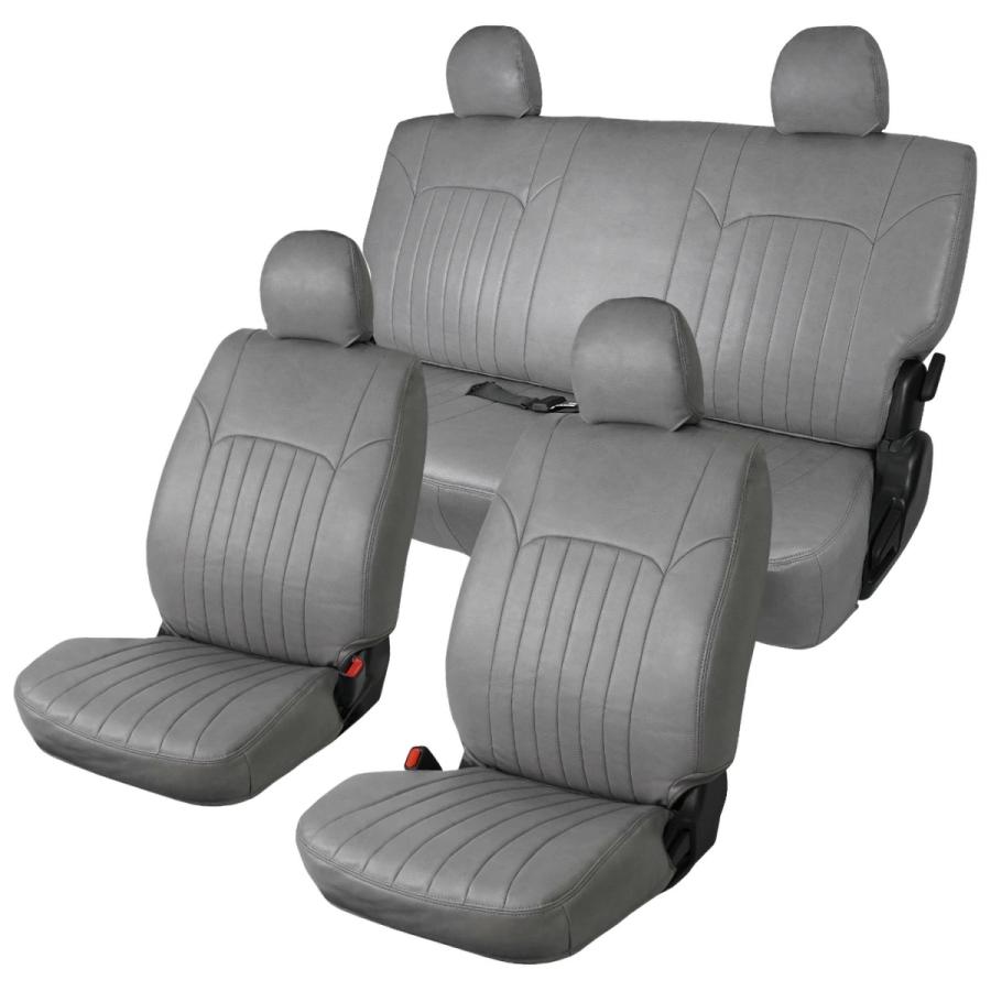 200系 ハイエース S-GL シートカバー フロント/セカンド セット ヴィンテージ グレー レザー 灰色 運転席 助手席 後部座席 | ハイエース | 11