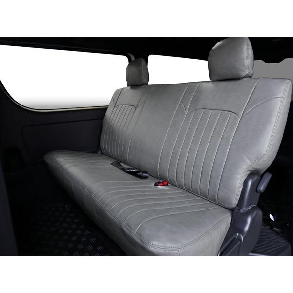 200系 ハイエース S-GL シートカバー フロント/セカンド セット ヴィンテージ グレー レザー 灰色 運転席 助手席 後部座席 | ハイエース | 03