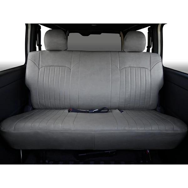 200系 ハイエース S-GL シートカバー フロント/セカンド セット ヴィンテージ グレー レザー 灰色 運転席 助手席 後部座席 | ハイエース | 04