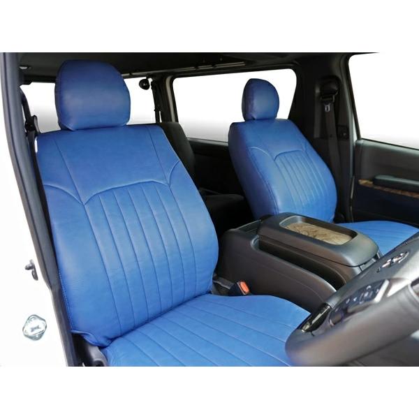 200系 ハイエース S-GL シートカバー フロント/セカンド セット ヴィンテージ ブルー レザー 1型 2型 3型 4型 5型 6型 7型 8型 | ハイエース | 02