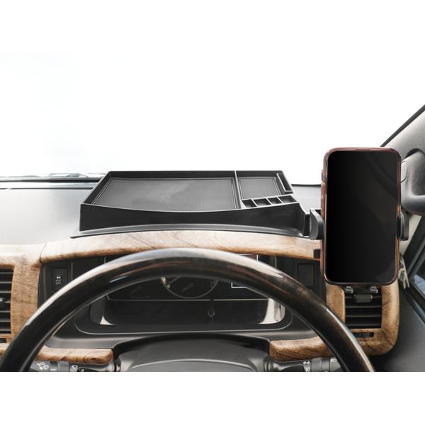 ハイエース 200系 スマートフォンホルダー付き ダッシュボードトレイ 小物入れ スマホホルダー MagSafe対応 車載ホルダー 車内収納 | ハイエース | 06