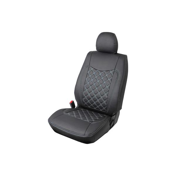 200系 ハイエース S-GL シートカバー クールホワイトステッチ ダイヤカットデザイン | ハイエース | 08