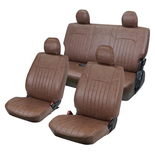 ハイエース 200系 スーパーGL S-GL 専用 1型〜8型対応 レザーシートカバー フロント / セカンド用 (ヴィンテージ ダークブラウン) | ハイエース | 07