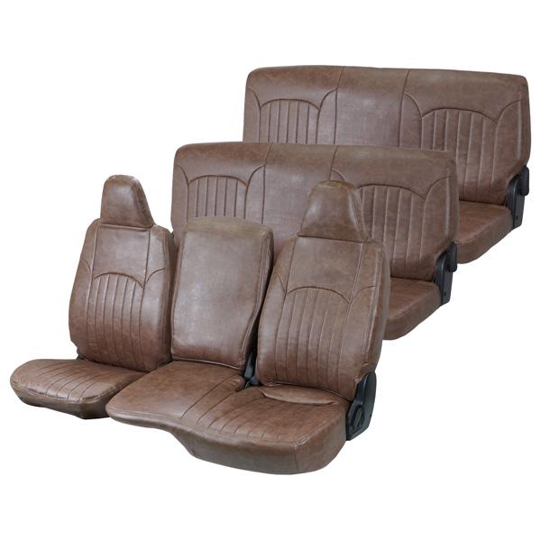 ハイエース 200系 DX / DX GLパッケージ 専用 レザーシートカバー 9人乗り用 3列セット (ヴィンテージダークブラウン) | ハイエース | 02
