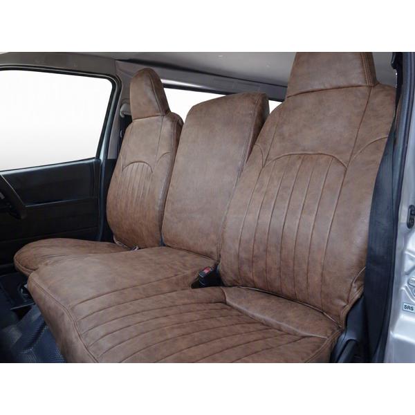 ハイエース 200系 DX / DX GLパッケージ 専用 レザーシートカバー 9人乗り用 3列セット (ヴィンテージダークブラウン) | ハイエース | 05