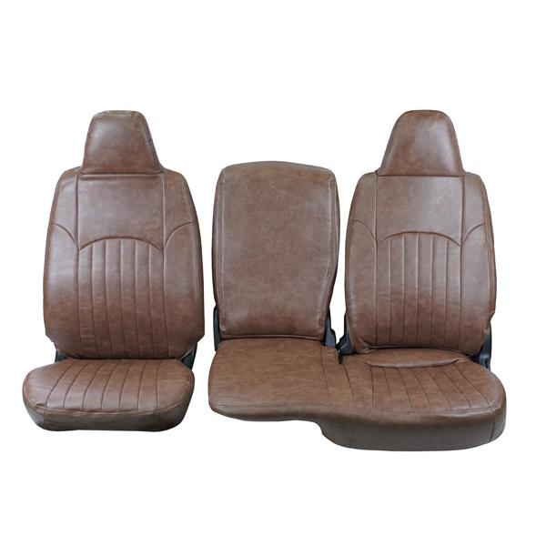 ハイエース 200系 DX / DX GLパッケージ 専用 レザーシートカバー 9人乗り用 3列セット 平成28年6月以降 (ヴィンテージダークブラウン) | ハイエース | 03