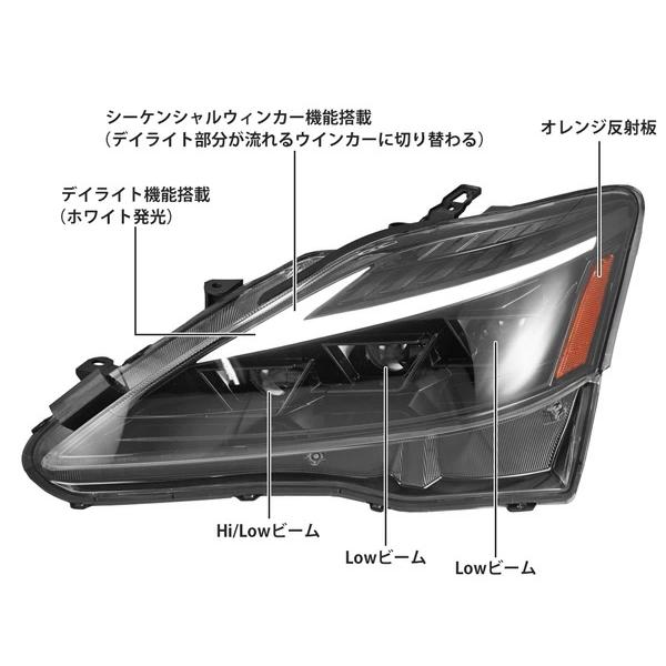 LEXUS レクサス IS250 IS350 ISC GSE20系 30系後期ルック フェイスチェンジKIT (フロントバンパー スピンドルグリル 三眼LEDヘッドライト)◇ | レクサス | 03