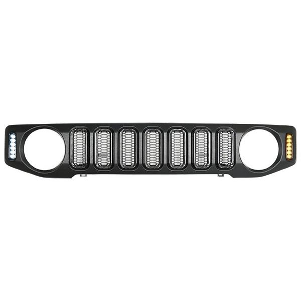ジムニー JB64W ジムニーシエラ JB74W LEDデイライト LEDウインカー付き カーボン調ダクト フロントグリル ドレスアップ | ジムニー | 01