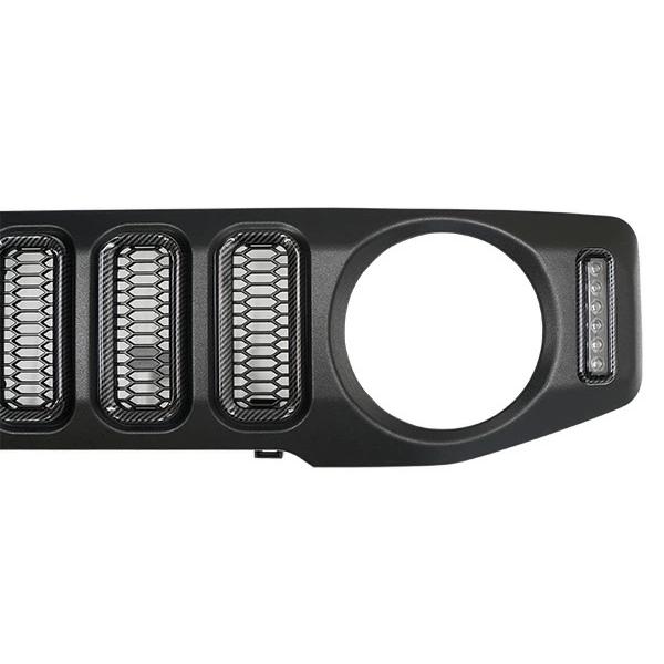 ジムニー JB64W ジムニーシエラ JB74W LEDデイライト LEDウインカー付き カーボン調ダクト フロントグリル ドレスアップ | ジムニー | 02