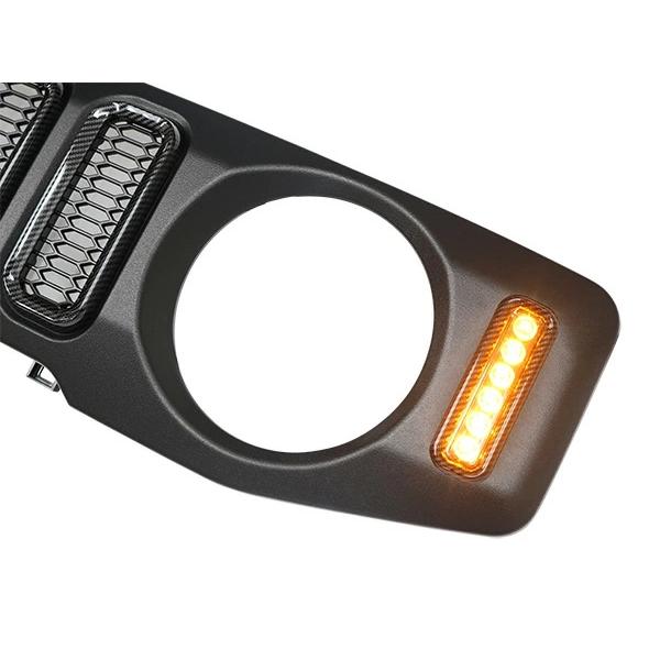 ジムニー JB64W ジムニーシエラ JB74W LEDデイライト LEDウインカー付き カーボン調ダクト フロントグリル ドレスアップ | ジムニー | 06
