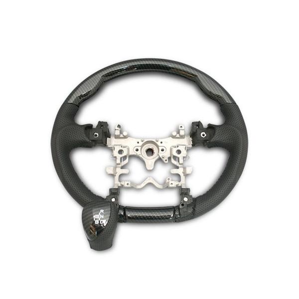 プリウス ZVW 30系 ステアリング ハンドル ガングリップ シフトノブ セット 綾織ブラックカーボン調 H21.5〜H27.12 前期 後期 | プリウス | 01