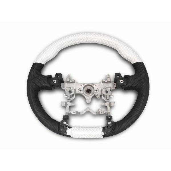 プリウス ZVW 30系 ステアリング ハンドル ガングリップ シフトノブ セット 綾織ホワイトカーボン調 H21.5〜H27.12 前期 後期 | プリウス | 02