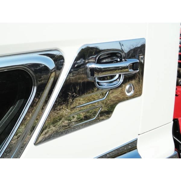 日野 レンジャープロ 標準 / ワイド メッキ ドアハンドルプロテクター ドアハンドルガーニッシュ 6Pセット H14.1〜H29.3 |  | 04