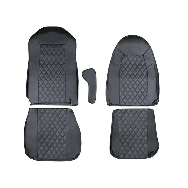 トラック パーツ スーパーグレート ダイヤカット レザーシートカバー ブラックステッチ H19.4〜 LC-2 | 三菱 | 02