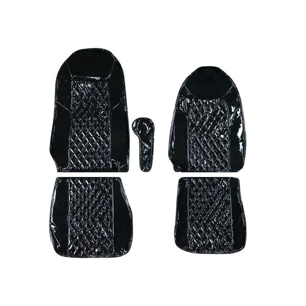 スーパーグレート シートカバー エナメル ダイヤカットブラック H19.4〜 | 三菱ふそう | 01