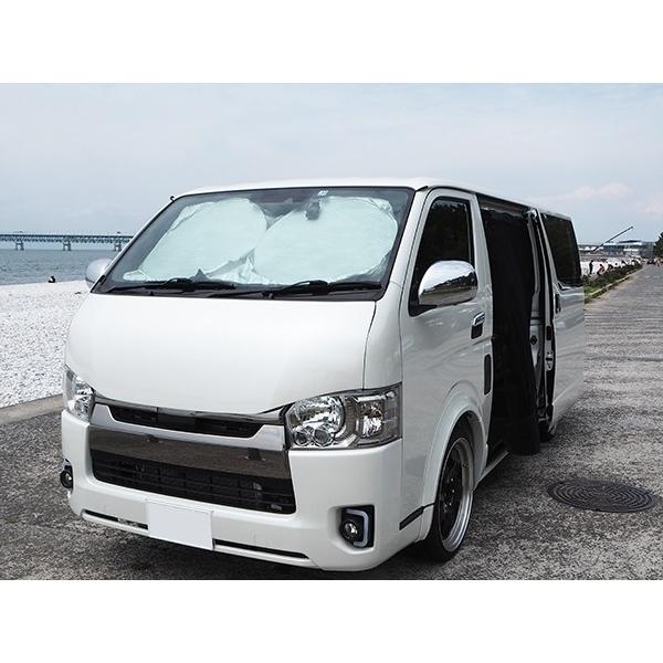 汎用 フロントガラス サンシェード 折り畳み式 ナイロン製 サンバイザー 日除け 遮光 |  | 01