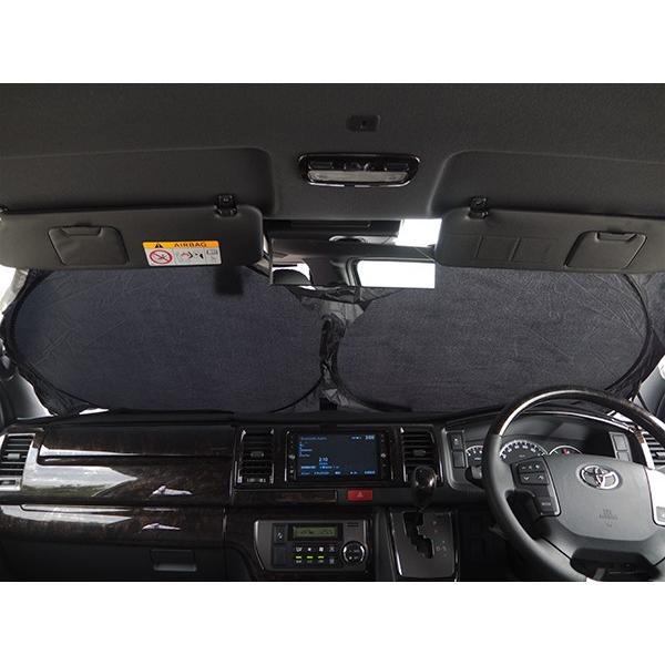 汎用 フロントガラス サンシェード 折り畳み式 ナイロン製 サンバイザー 日除け 遮光 |  | 02