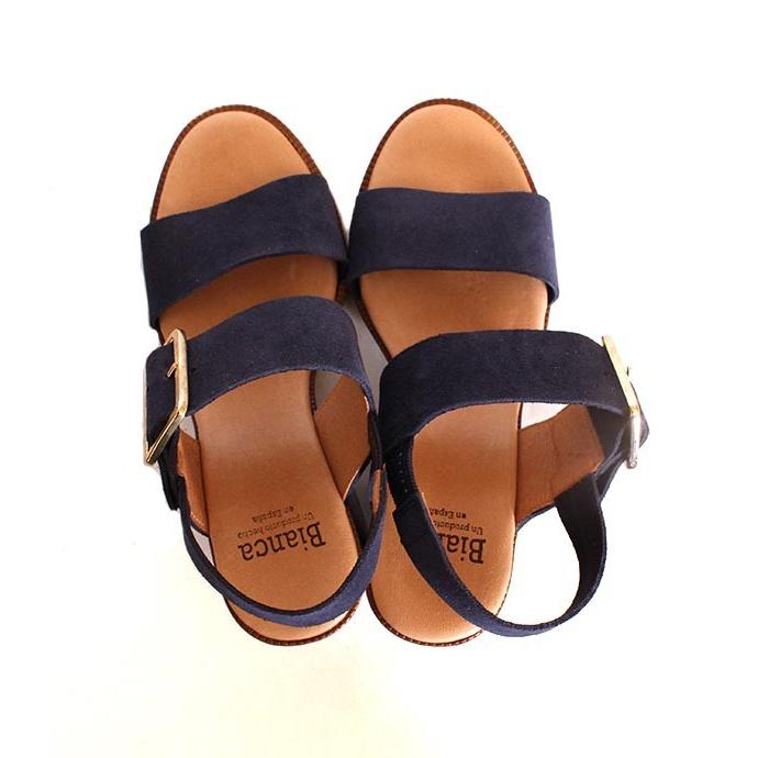 セール/SALE　Biancaビアンカ　8116　ヒールサンダル　プラットサンダル　クッションインソール　ネイビー　スエードレザー | BIANCA | 06