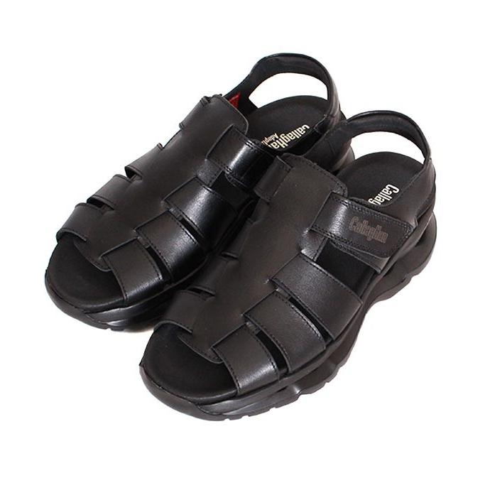 ALKA ブラック レザー サンダル ALKA ブラック レザー サンダル