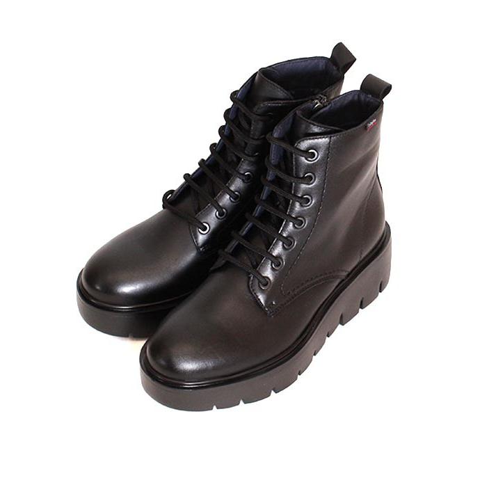 レディース CallagHanカラハン 46018 ブラック レースアップブーツ