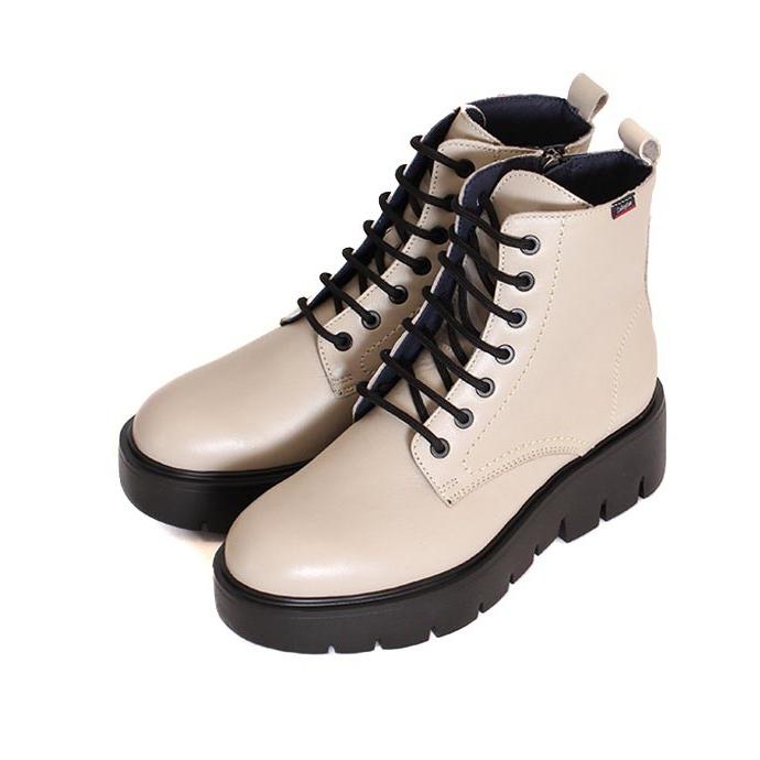 レディース CallagHanカラハン 46018 アイボリーグレー レースアップ