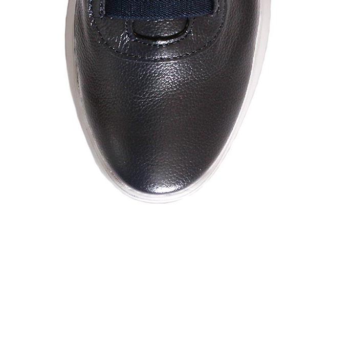 別注モデル　レディース　CallagHanカラハン 51401 ダークネイビー レザースニーカー ダッドスニーカー スリッポン スムースレザー×コットンの画像