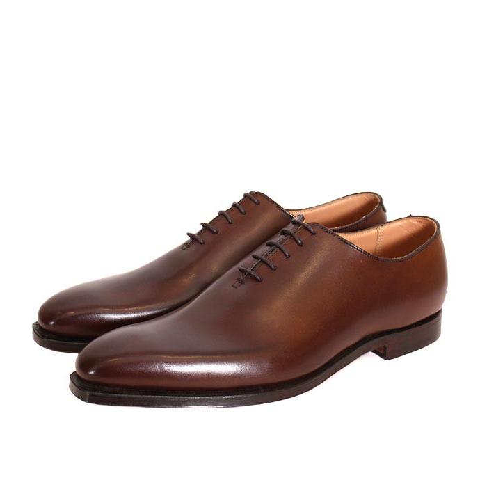 CROCKETT&JONESクロケット＆ジョーンズ　ALEX/アレックス　 ダークブラウン　ホールカット　プレーントゥ　内羽根　カーフレザー　レザーソールの画像