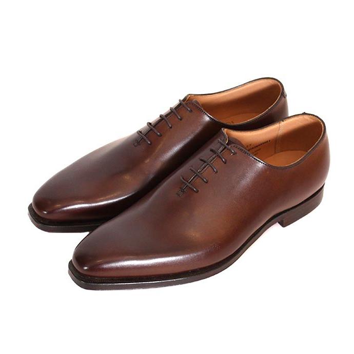 CROCKETT&JONESクロケット＆ジョーンズ　ALEX/アレックス　 ダークブラウン　ホールカット　プレーントゥ　内羽根　カーフレザー　レザーソールの画像