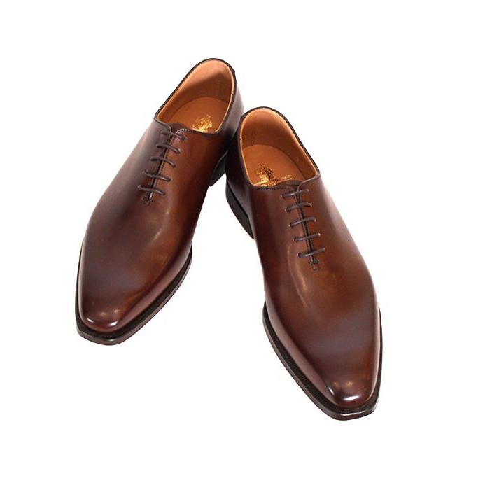 CROCKETT&JONESクロケット＆ジョーンズ　ALEX/アレックス　 ダークブラウン　ホールカット　プレーントゥ　内羽根　カーフレザー　レザーソールの画像