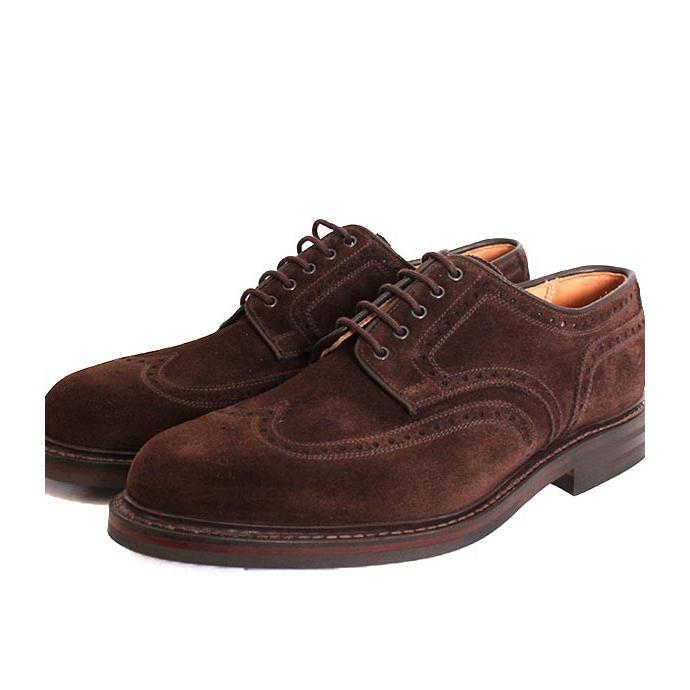 CROCKETT&JONESクロケット＆ジョーンズ　BANGOR2/バンガー3　 ダークブラウン　ウィングチップシューズ　スエードレザー　グッドイヤーウェルト製法の画像