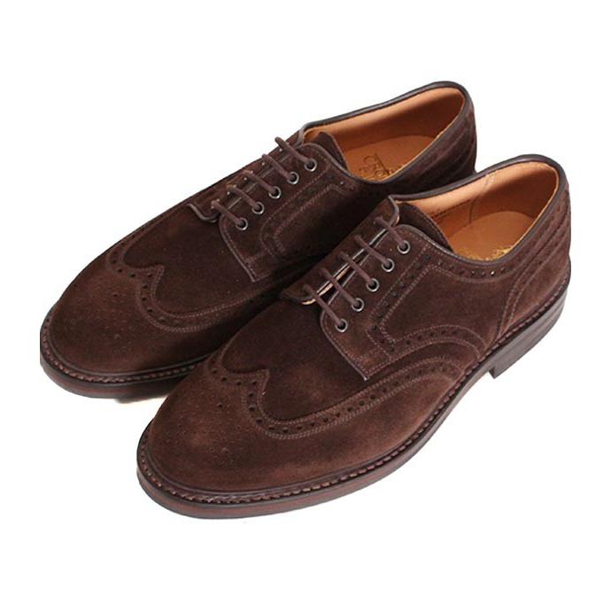 CROCKETT&JONESクロケット＆ジョーンズ　BANGOR2/バンガー3　 ダークブラウン　ウィングチップシューズ　スエードレザー　グッドイヤーウェルト製法の画像