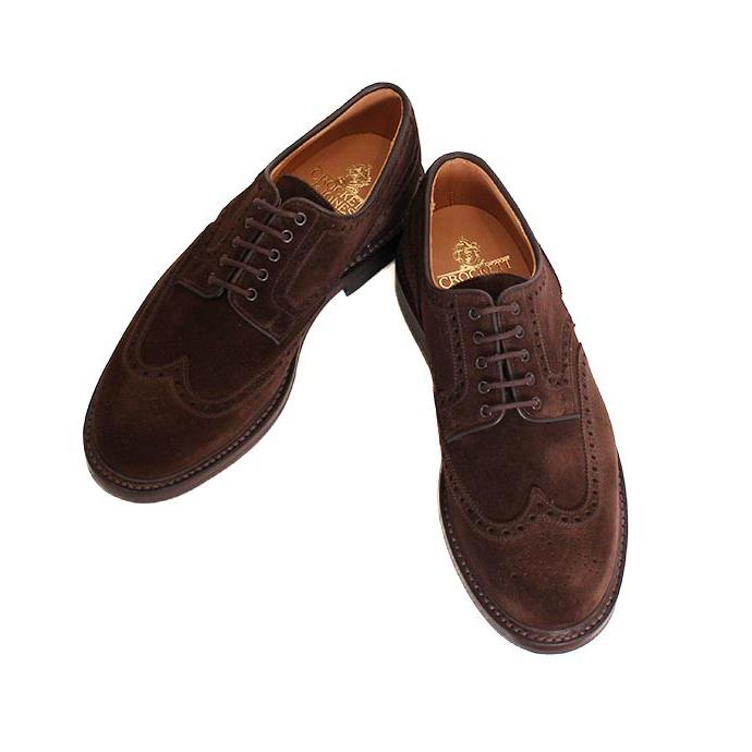 CROCKETT&JONESクロケット＆ジョーンズ　BANGOR2/バンガー3　 ダークブラウン　ウィングチップシューズ　スエードレザー　グッドイヤーウェルト製法の画像