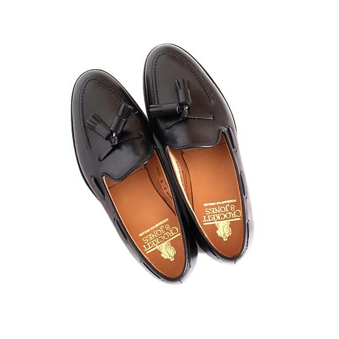 CROCKETT&JONESクロケット＆ジョーンズ　CAVENDISH3/キャベンディッシュ3　 ブラック　タッセルローファー　カーフレザーの画像