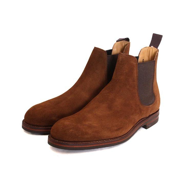 CROCKETT&JONESクロケット＆ジョーンズ　CHELSEA17/チェルシー17　ブラウン(SNUFF)　チェルシーブーツ　サイドゴアブーツ　スエードレザーの画像