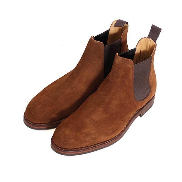 CROCKETT&JONESクロケット＆ジョーンズ　CHELSEA17/チェルシー17　ブラウン(SNUFF)　チェルシーブーツ　サイドゴアブーツ　スエードレザーの画像