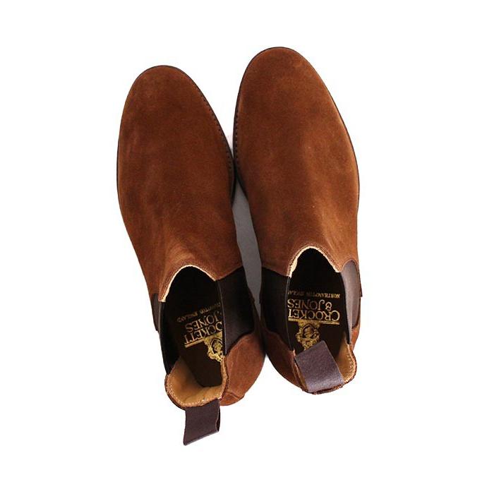 CROCKETT&JONESクロケット＆ジョーンズ　CHELSEA17/チェルシー17　ブラウン(SNUFF)　チェルシーブーツ　サイドゴアブーツ　スエードレザーの画像