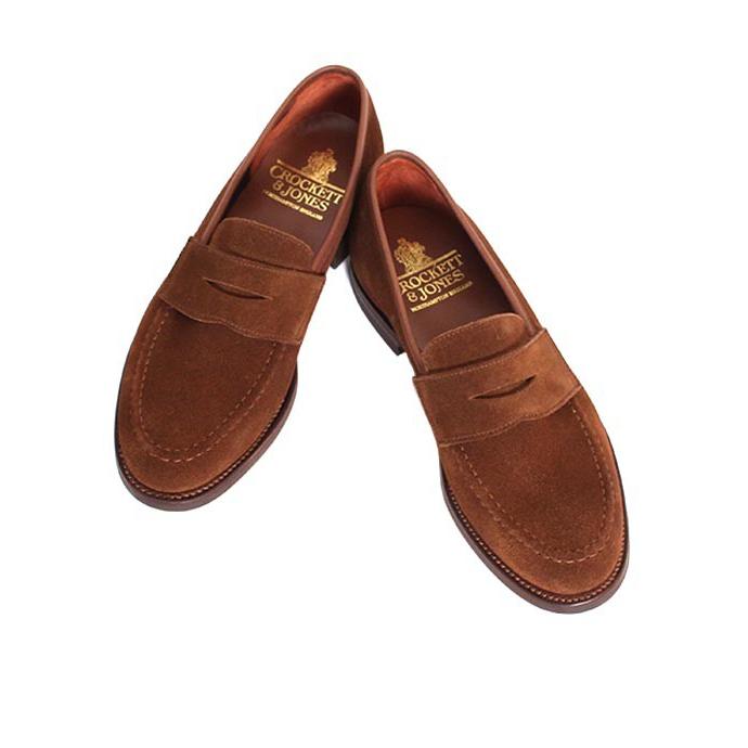CROCKETT&JONESクロケット＆ジョーンズ　HARVARD2/ハーバード2　 スナッフブラウン　コインローファー　スリッポン　スエードの画像