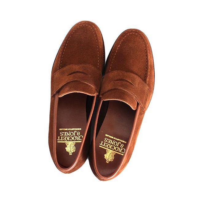 CROCKETT&JONESクロケット＆ジョーンズ　HARVARD2/ハーバード2　 スナッフブラウン　コインローファー　スリッポン　スエードの画像