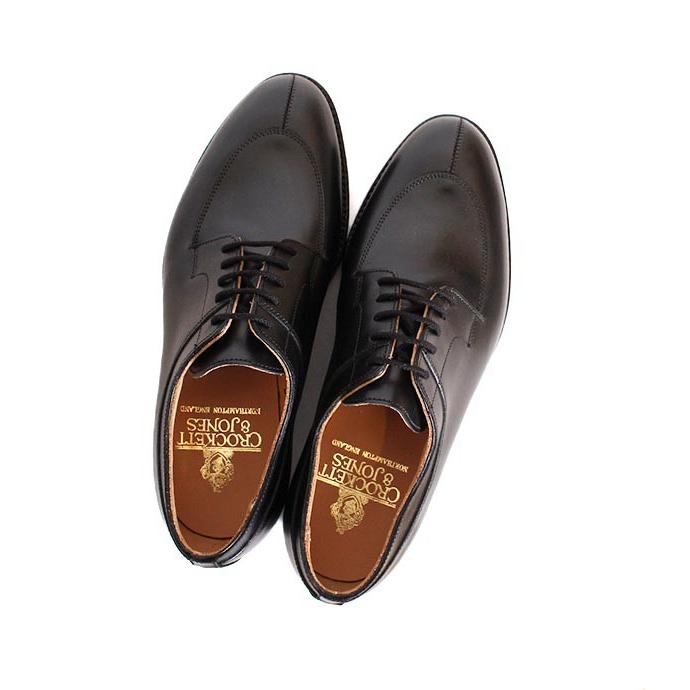 CROCKETT&JONESクロケット＆ジョーンズ　SHELTON5/シェルトン5　 ブラック　Uチップシューズ　ワックスカーフ　グッドイヤーウェルト製法の画像
