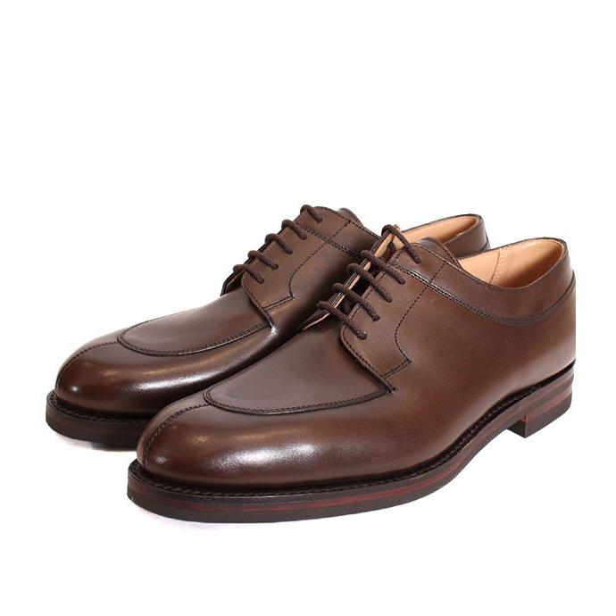 CROCKETT&JONESクロケット＆ジョーンズ　SHELTON5/シェルトン5　 ダークブラウン　Uチップシューズ　ワックスカーフ　グッドイヤーウェルト製法の画像