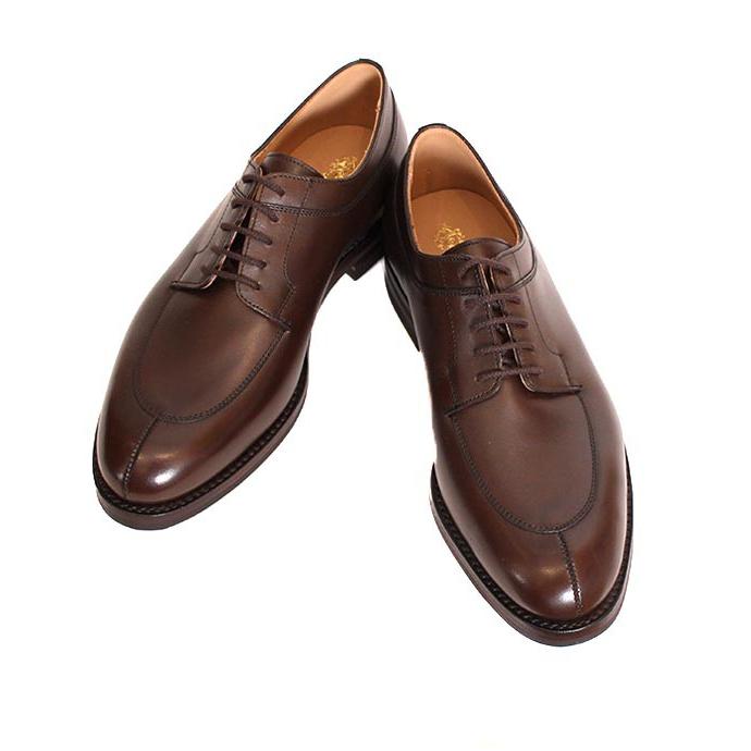 CROCKETT&JONESクロケット＆ジョーンズ　SHELTON5/シェルトン5　 ダークブラウン　Uチップシューズ　ワックスカーフ　グッドイヤーウェルト製法の画像