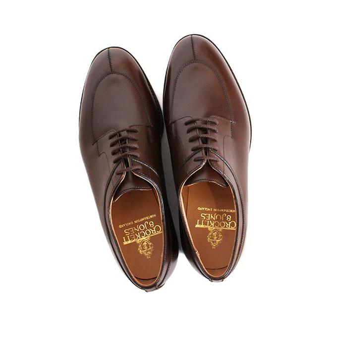 CROCKETT&JONESクロケット＆ジョーンズ　SHELTON5/シェルトン5　 ダークブラウン　Uチップシューズ　ワックスカーフ　グッドイヤーウェルト製法の画像