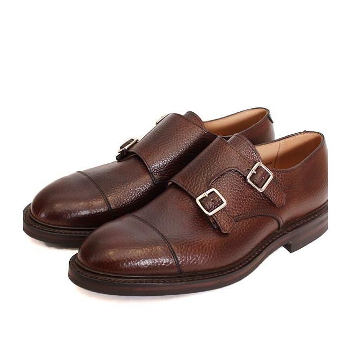 CROCKETT&JONESクロケット＆ジョーンズ　TAY3/テイ3　 ダークブラウン　ダブルモンクストラップ　グレインレザー　ダイナイトソールの画像