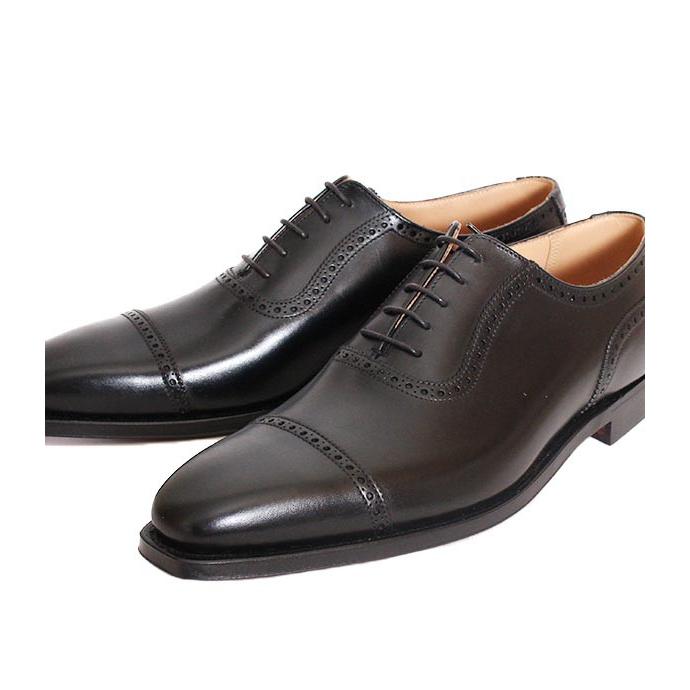 CROCKETT&JONESクロケット＆ジョーンズ　WESTBOURNE/ウエストボーン　 ブラック　パンチドキャップトゥ　カーフレザー　レザーソール　グッドイヤーウェルトの画像