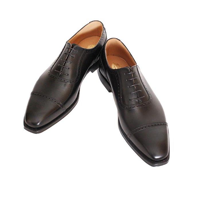 CROCKETT&JONESクロケット＆ジョーンズ　WESTBOURNE/ウエストボーン　 ブラック　パンチドキャップトゥ　カーフレザー　レザーソール　グッドイヤーウェルトの画像