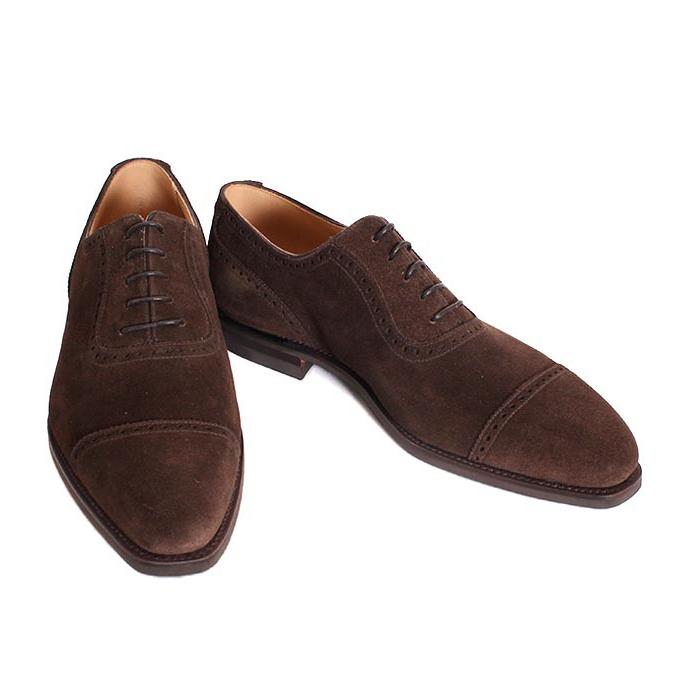 CROCKETT&JONESクロケット＆ジョーンズ　WESTBOURNE/ウエストボーン　 ダークブラウン　パンチドキャップトゥ　スエードレザー　グッドイヤーウェルトの画像