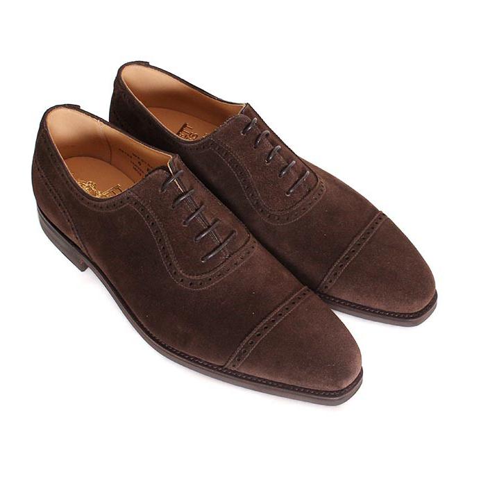 CROCKETT&JONESクロケット＆ジョーンズ　WESTBOURNE/ウエストボーン　 ダークブラウン　パンチドキャップトゥ　スエードレザー　グッドイヤーウェルトの画像