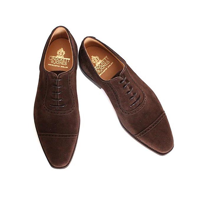 CROCKETT&JONESクロケット＆ジョーンズ　WESTBOURNE/ウエストボーン　 ダークブラウン　パンチドキャップトゥ　スエードレザー　グッドイヤーウェルトの画像
