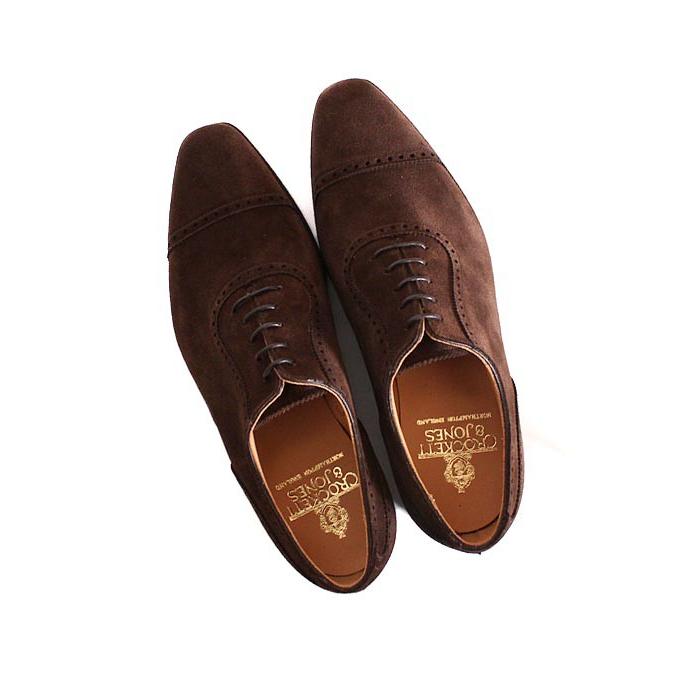 CROCKETT&JONESクロケット＆ジョーンズ　WESTBOURNE/ウエストボーン　 ダークブラウン　パンチドキャップトゥ　スエードレザー　グッドイヤーウェルトの画像