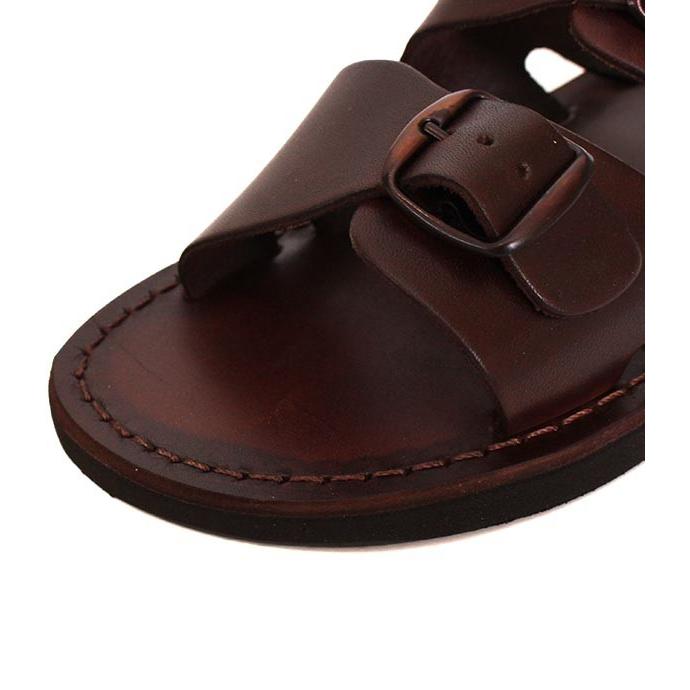 メンズ　Jerusalem Sandalsエルサレムサンダル　108　ダークブラウン　レザーサンダル　ストラップサンダル　スムースレザー |  | 10
